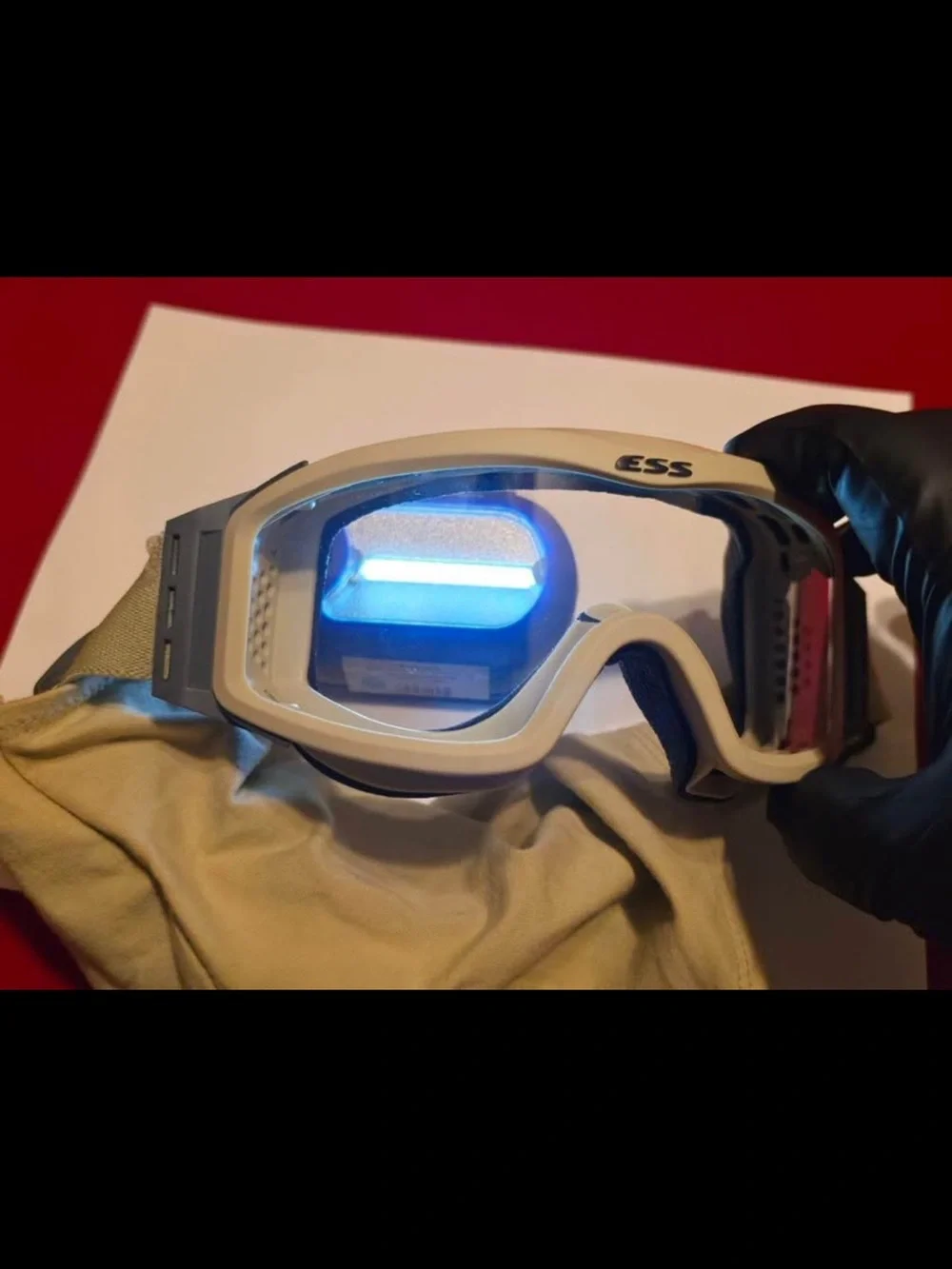 Desert Tan Protective Goggles with Smoke Replacement Lens